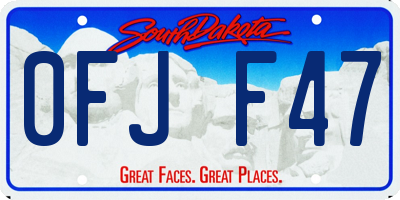 SD license plate 0FJF47