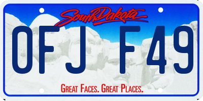 SD license plate 0FJF49