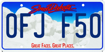 SD license plate 0FJF50