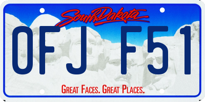 SD license plate 0FJF51