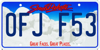 SD license plate 0FJF53