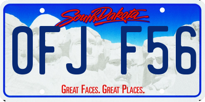SD license plate 0FJF56