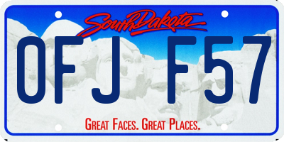 SD license plate 0FJF57