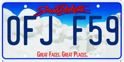 SD license plate 0FJF59