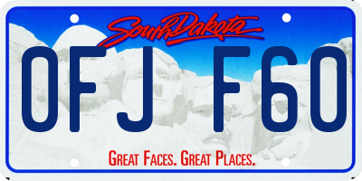 SD license plate 0FJF60