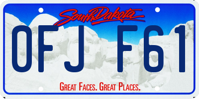 SD license plate 0FJF61