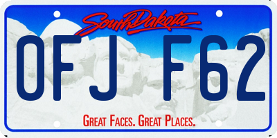 SD license plate 0FJF62