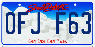 SD license plate 0FJF63