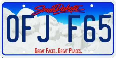 SD license plate 0FJF65