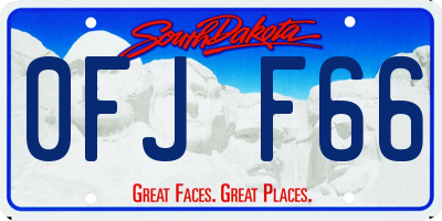 SD license plate 0FJF66