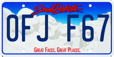 SD license plate 0FJF67