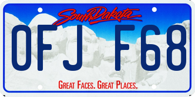 SD license plate 0FJF68