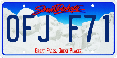 SD license plate 0FJF71