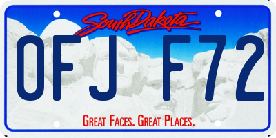 SD license plate 0FJF72
