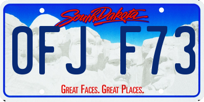 SD license plate 0FJF73