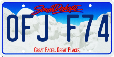 SD license plate 0FJF74