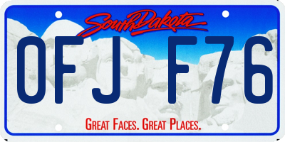 SD license plate 0FJF76