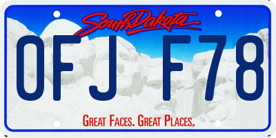 SD license plate 0FJF78