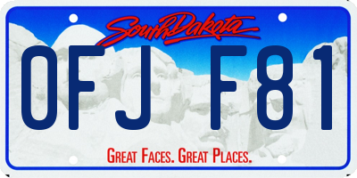 SD license plate 0FJF81