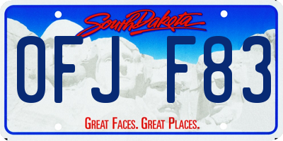 SD license plate 0FJF83