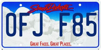 SD license plate 0FJF85