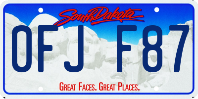SD license plate 0FJF87