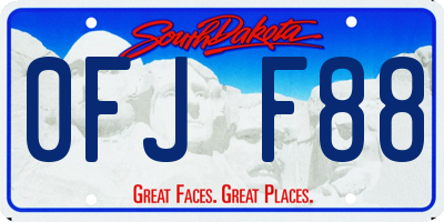 SD license plate 0FJF88