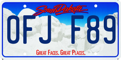 SD license plate 0FJF89