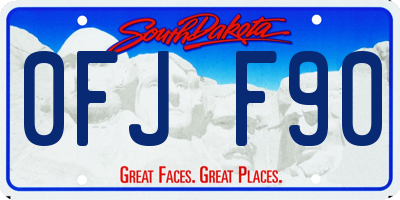 SD license plate 0FJF90