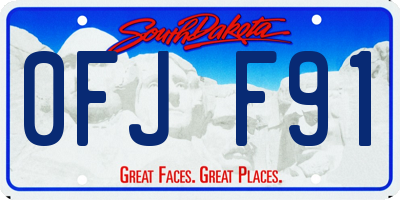 SD license plate 0FJF91