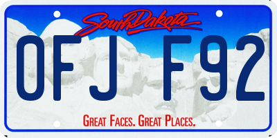 SD license plate 0FJF92