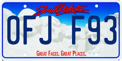 SD license plate 0FJF93