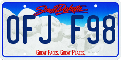 SD license plate 0FJF98