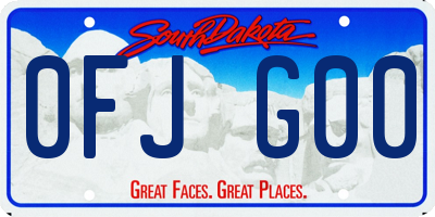 SD license plate 0FJG00