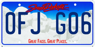 SD license plate 0FJG06