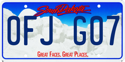SD license plate 0FJG07