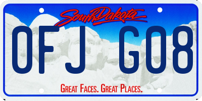 SD license plate 0FJG08