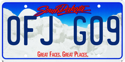 SD license plate 0FJG09
