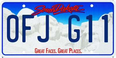 SD license plate 0FJG11