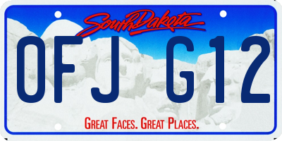 SD license plate 0FJG12