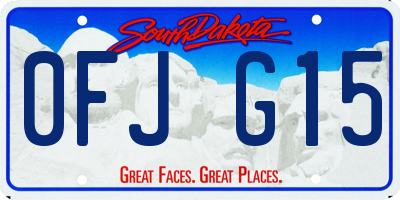 SD license plate 0FJG15