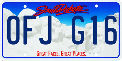 SD license plate 0FJG16