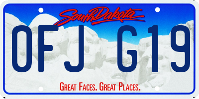 SD license plate 0FJG19