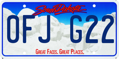 SD license plate 0FJG22