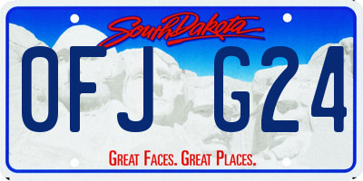 SD license plate 0FJG24