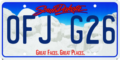 SD license plate 0FJG26