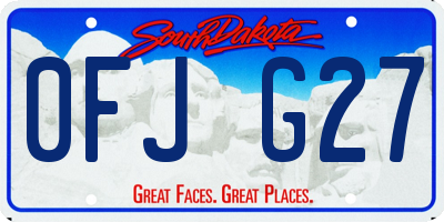 SD license plate 0FJG27