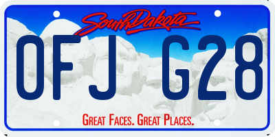 SD license plate 0FJG28