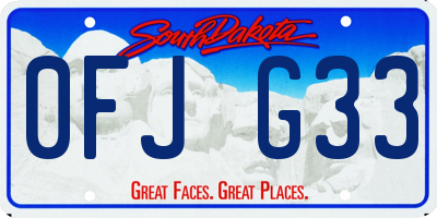 SD license plate 0FJG33