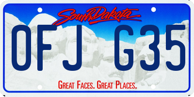 SD license plate 0FJG35